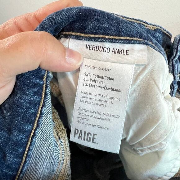 Paige Verdugo Ankle Jeans Women's 25 Low Rise Skinny Leg Fray Hem Stretch Denim - Picture 6 of 6